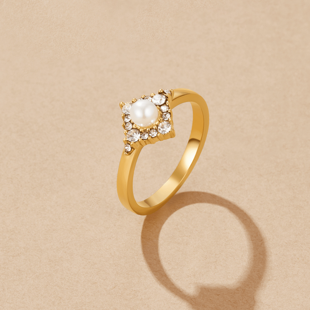 Bague perles et cristal éternité