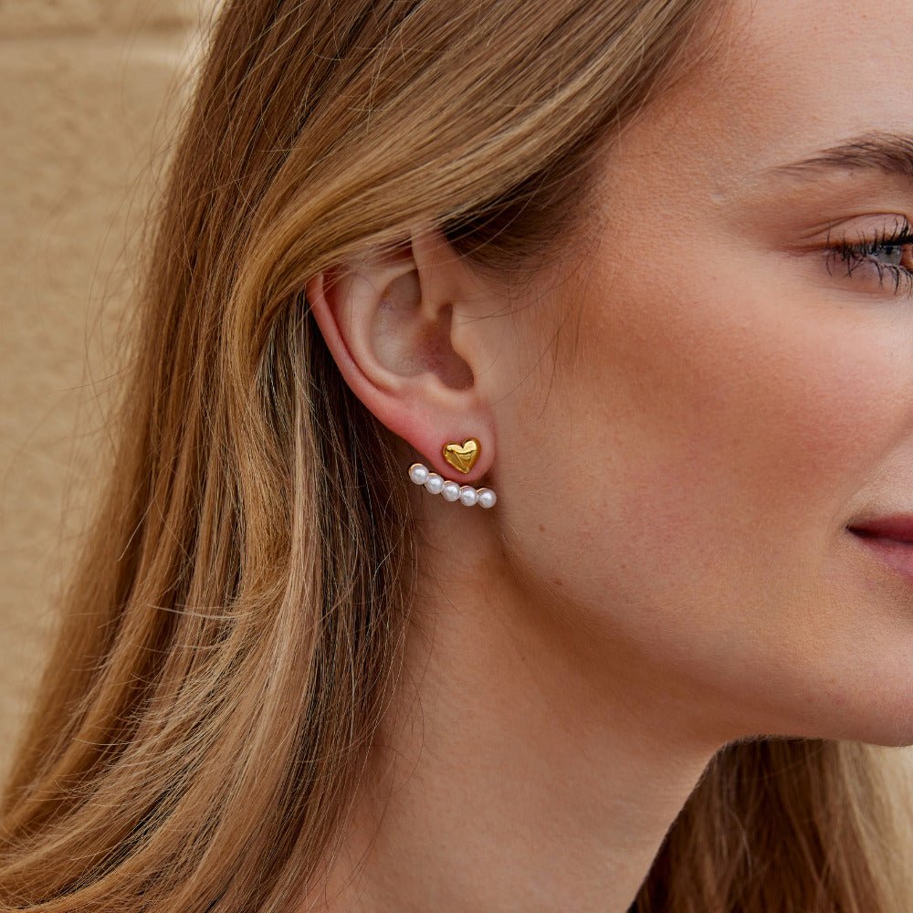 Boucles d’oreilles perle et cœur