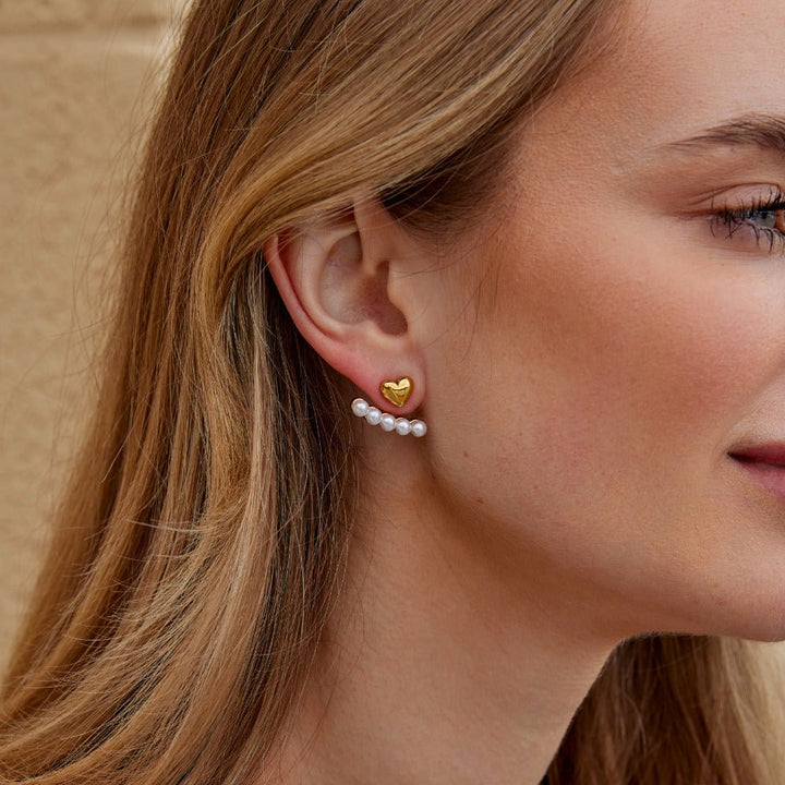 Boucles d’oreilles perle et cœur