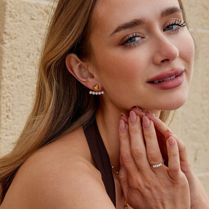 Boucles d’oreilles perle et cœur