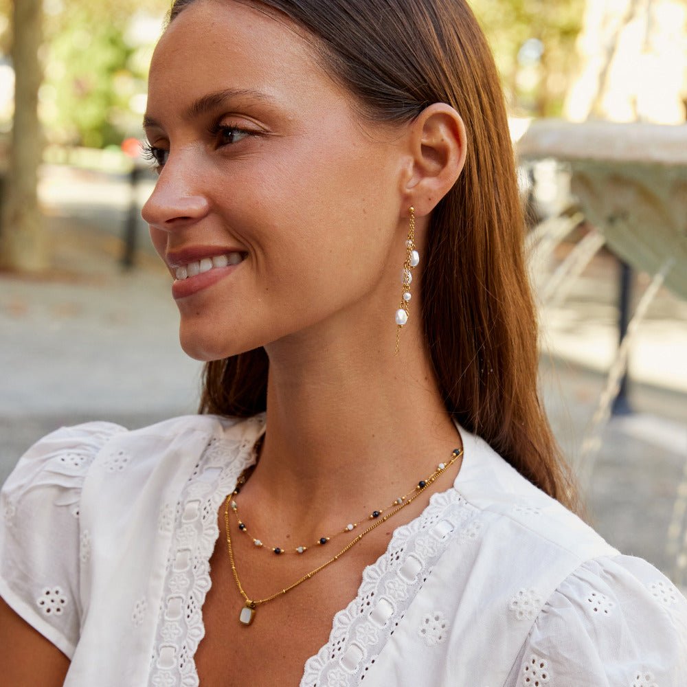 Boucles d’oreilles Penelope goutte perlée