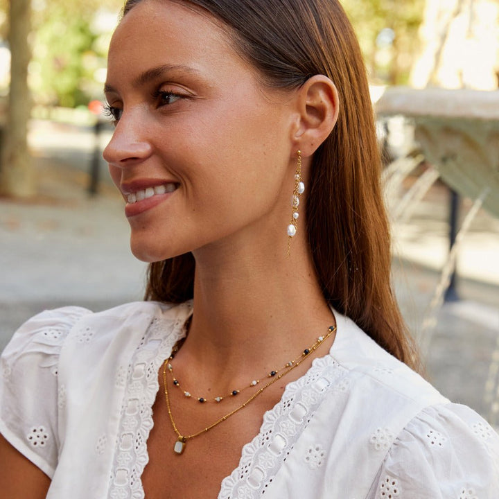 Boucles d’oreilles Penelope goutte perlée