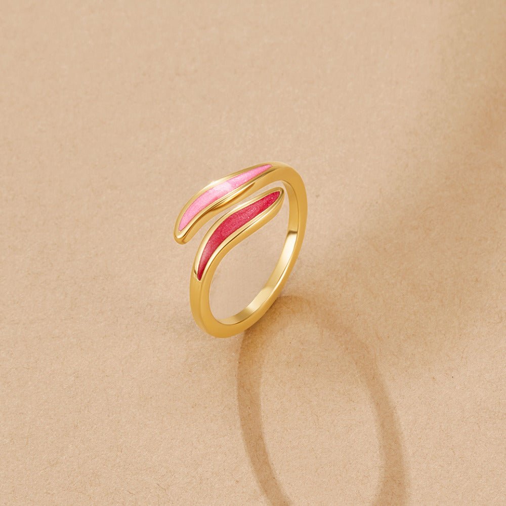 Bague artisanale faite main rose
