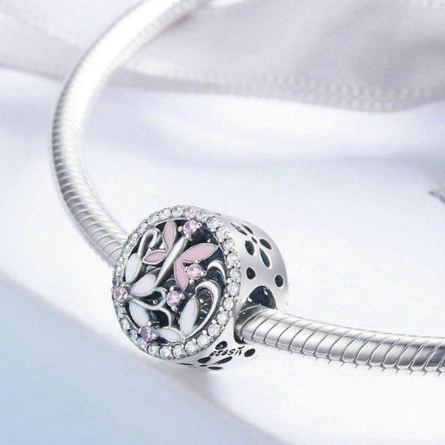 Charm Papillon rose - Maison Perle