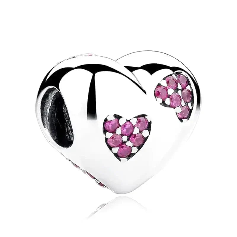 Charm Cœur Rose Scintillant – Maison Perle