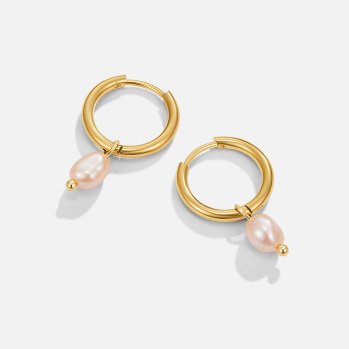 Boucles d’oreilles Bella roses en perles d’eau douce
