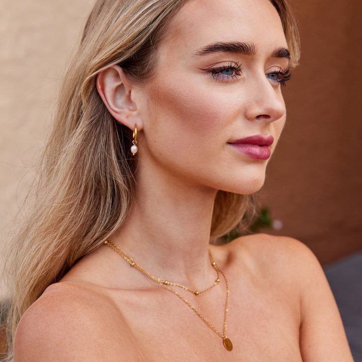 Boucles d’oreilles Bella roses en perles d’eau douce