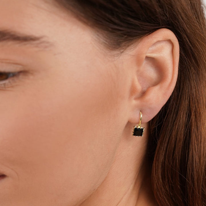 Boucles d’oreilles Piper goutte en cristal noir