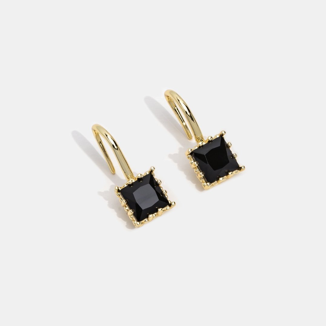 Boucles d’oreilles Piper goutte en cristal noir