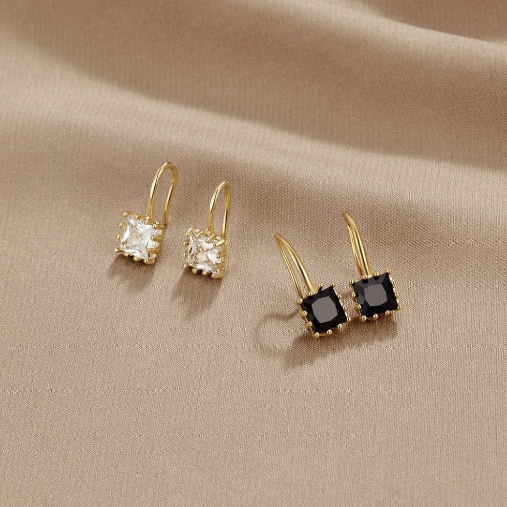 Boucles d’oreilles Piper goutte en cristal noir