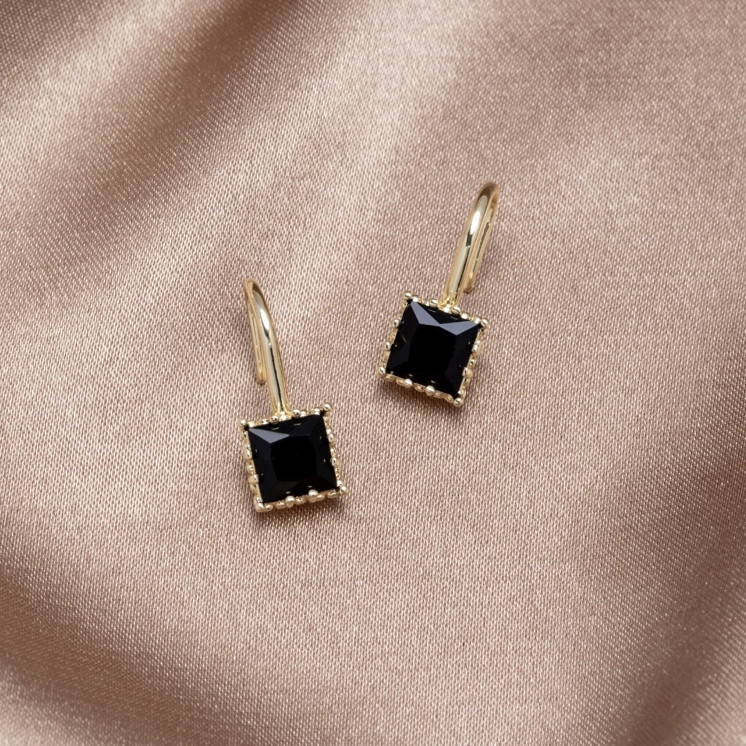 Boucles d’oreilles Piper goutte en cristal noir