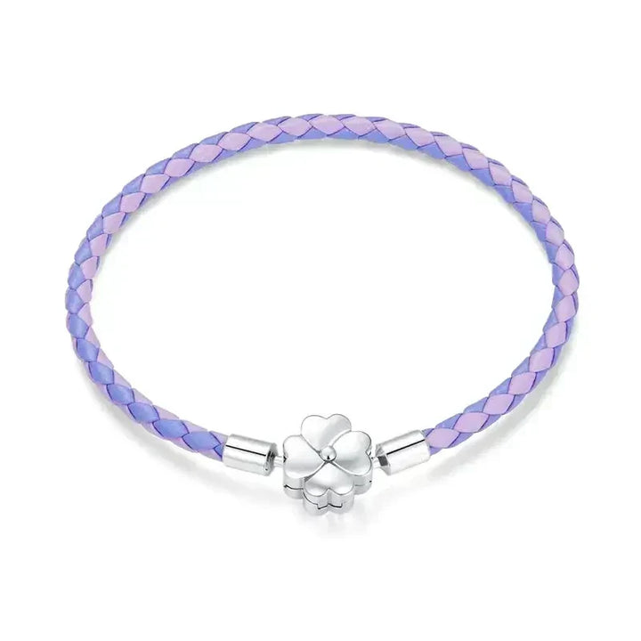 Bracelet en Cuir Violet pour Charms