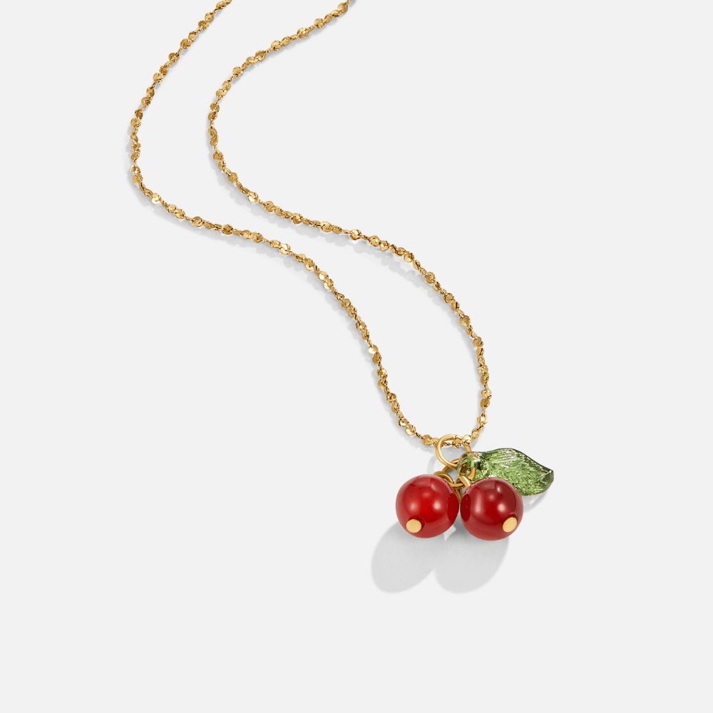 Collier avec pendentif červenej čerešne