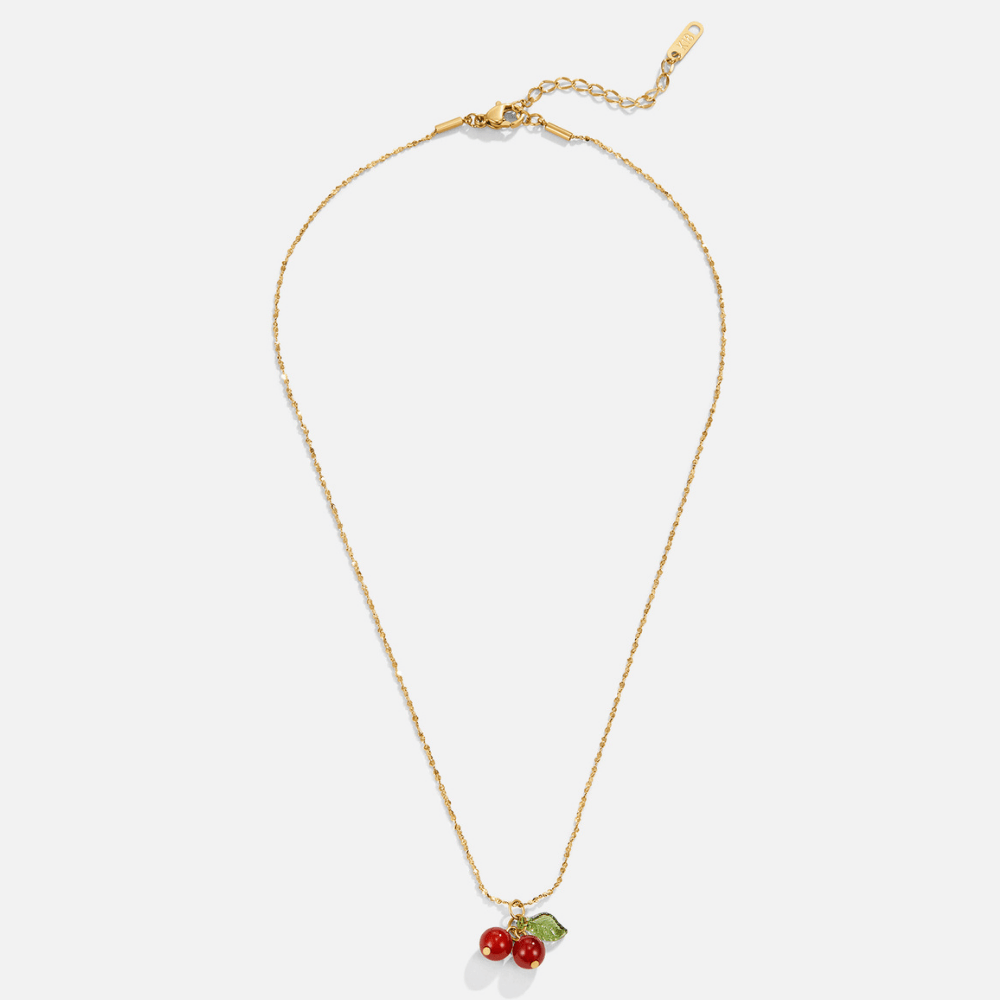 Collier avec pendentif červenej čerešne