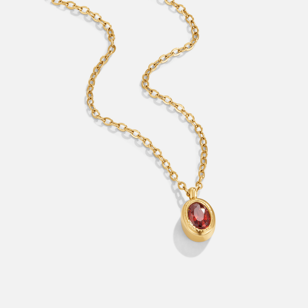 Collier z rubínovo červeného krištáľu