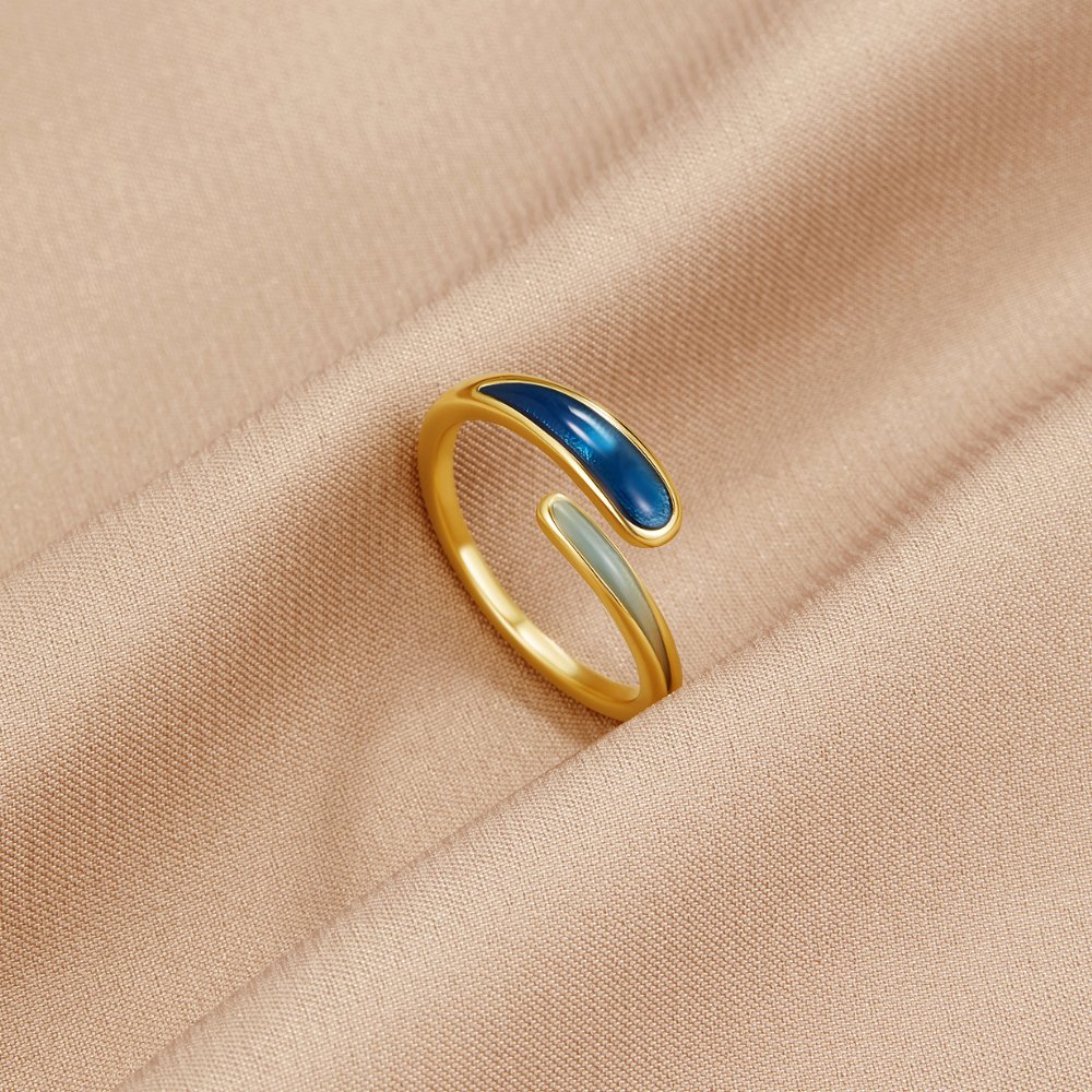 Bague Safira bleue enroulée