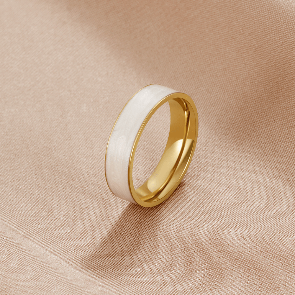 Bague blanche bande Sahara