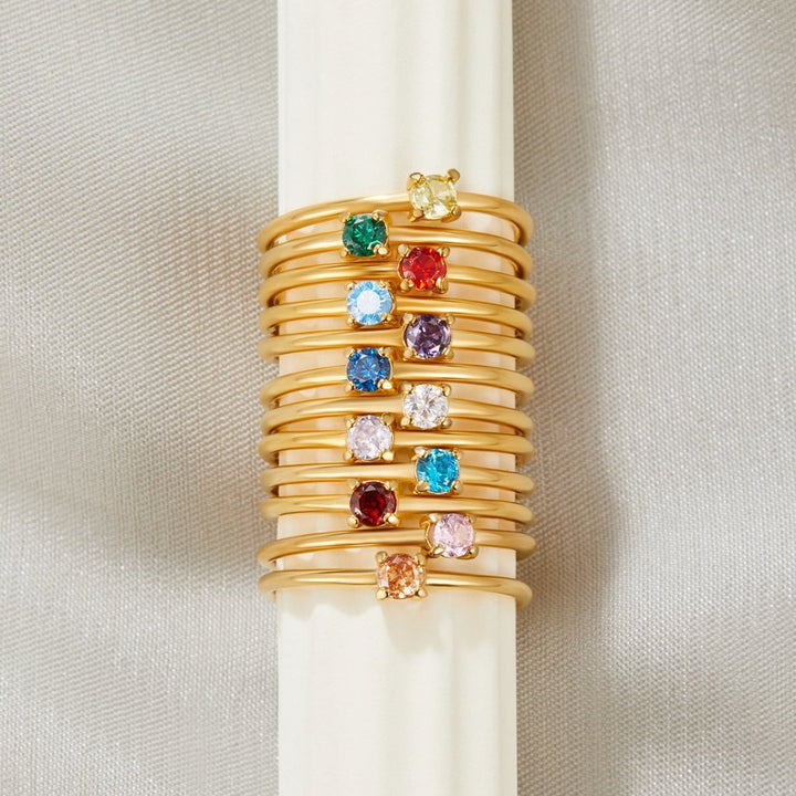 Bague dorée pierre de lune pierre 18K