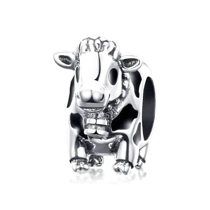 Charm Vache en argent - Maison Perle