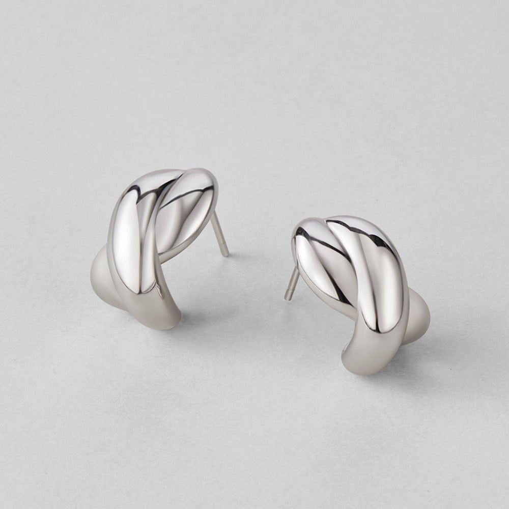 Boucles d’oreilles argentées torsadées Dakota