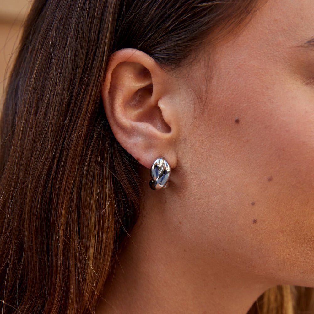 Boucles d’oreilles argentées torsadées Dakota