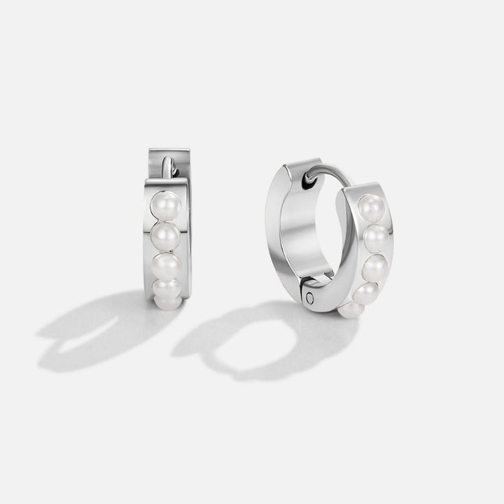 Boucles d’oreilles argentées Eula avec perles