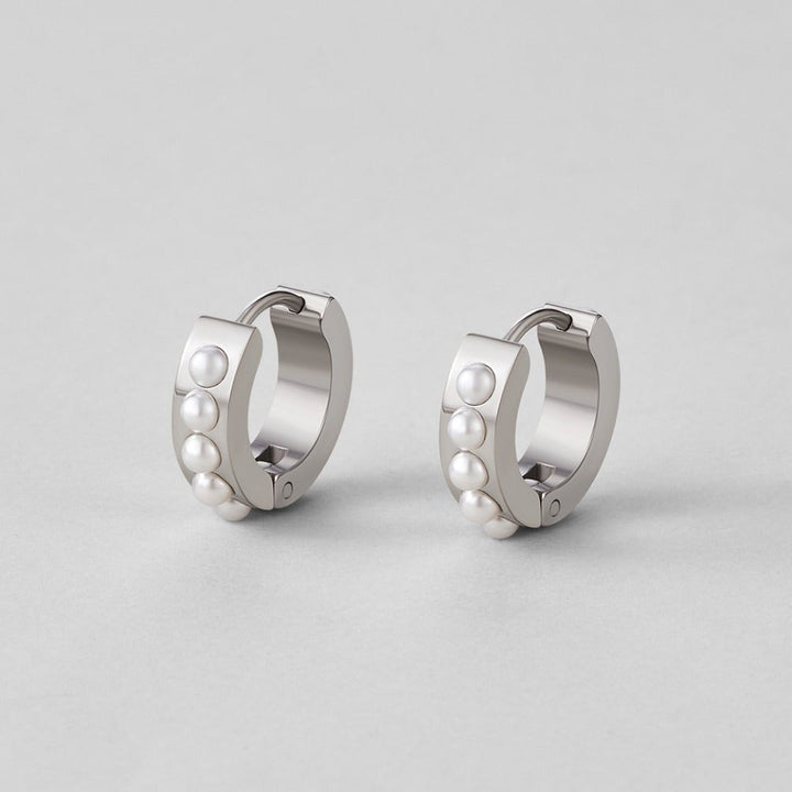 Boucles d’oreilles argentées Eula avec perles