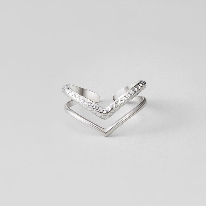 Bague argentée Harper texturée