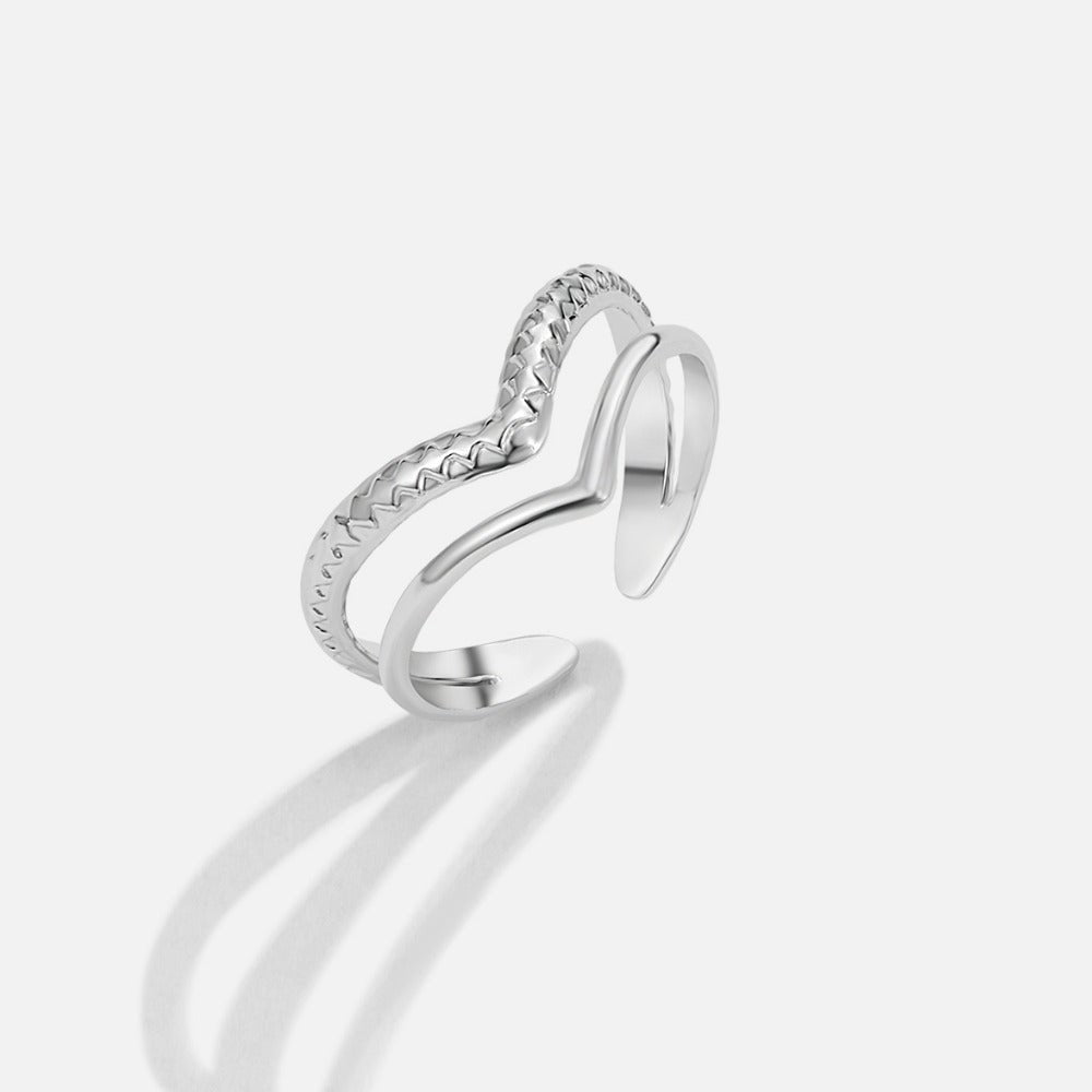 Bague argentée Harper texturée