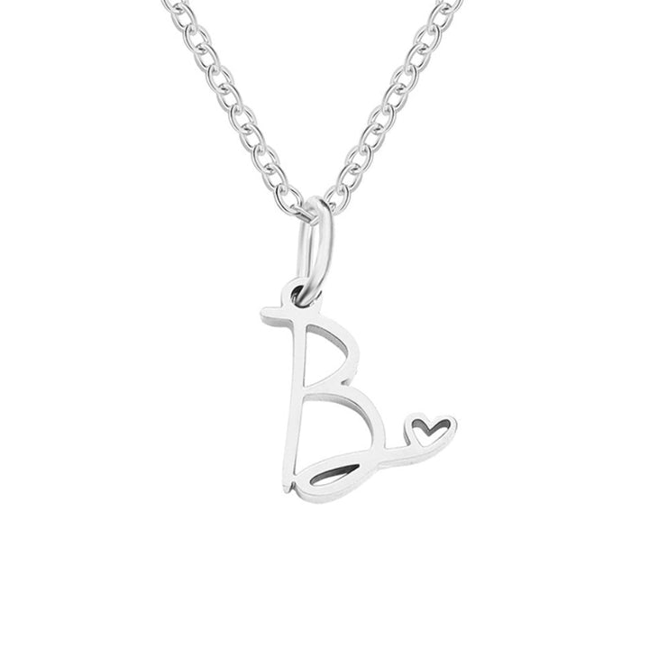 Collier argenté s písmenom v tvare srdca