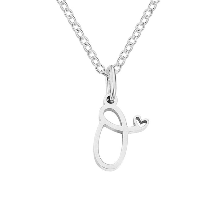 Collier argenté s písmenom v tvare srdca