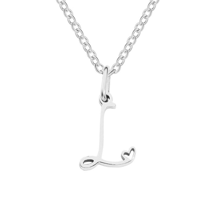 Collier argenté s písmenom v tvare srdca