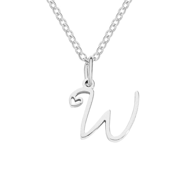 Collier argenté s písmenom v tvare srdca