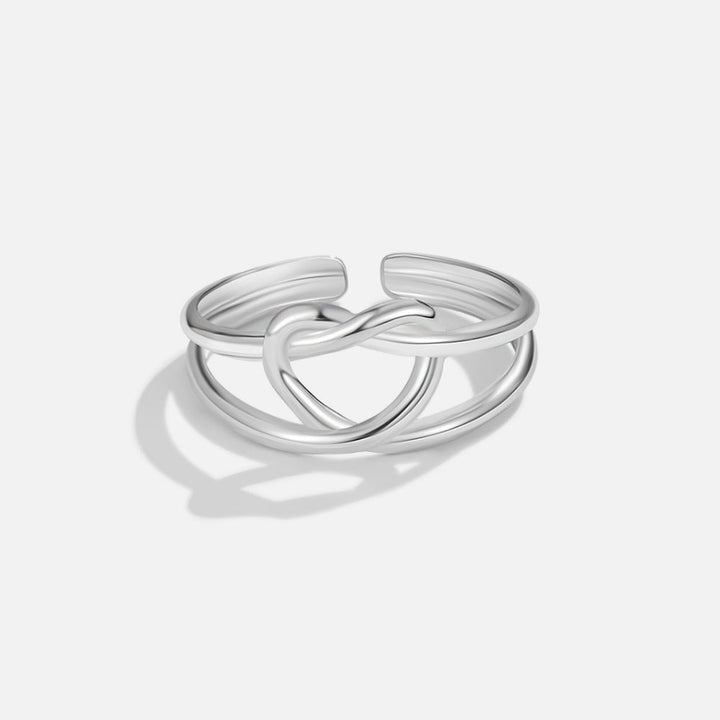 Bague argentée amour nœud