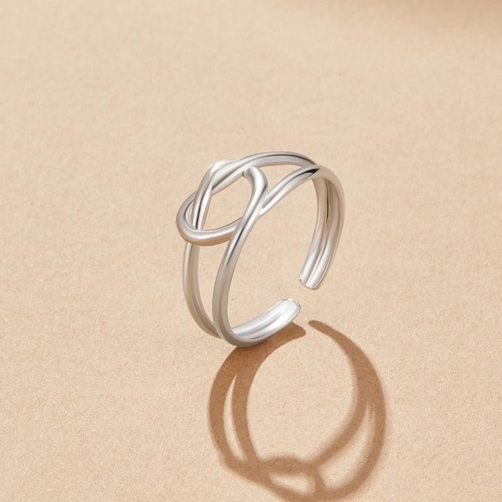 Bague argentée amour nœud