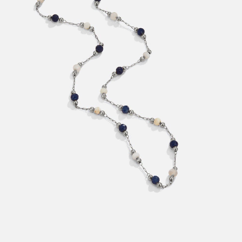 Collier argenté Lulu Midnight z en pierre perles