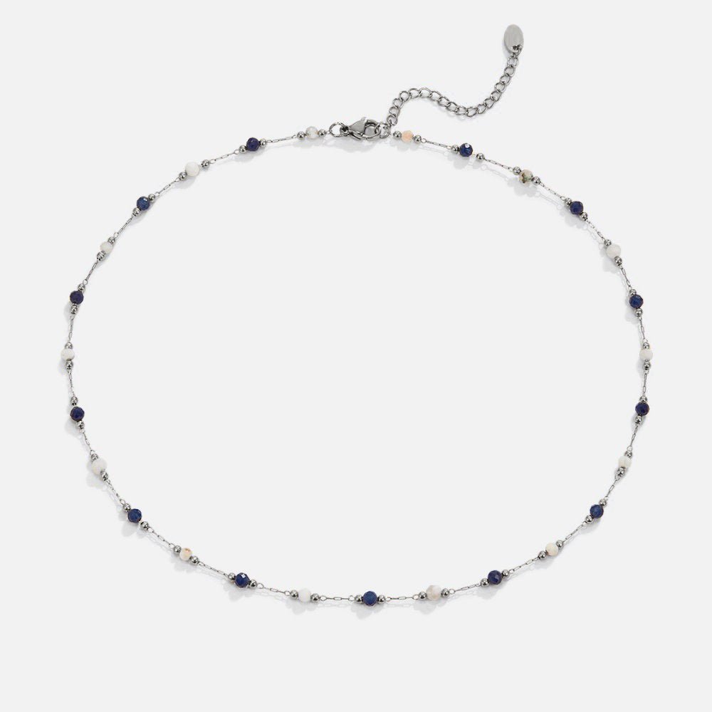Collier argenté Lulu Midnight z en pierre perles
