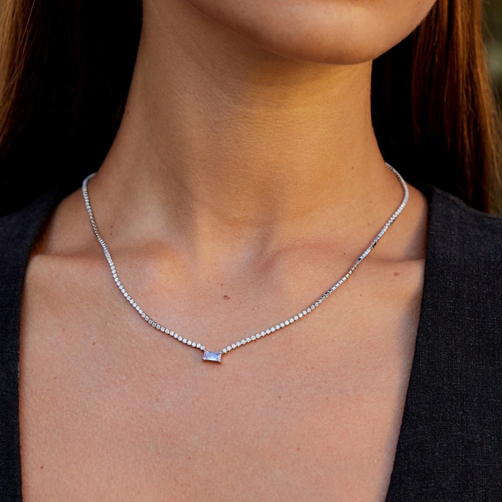 Collier argenté en cristal