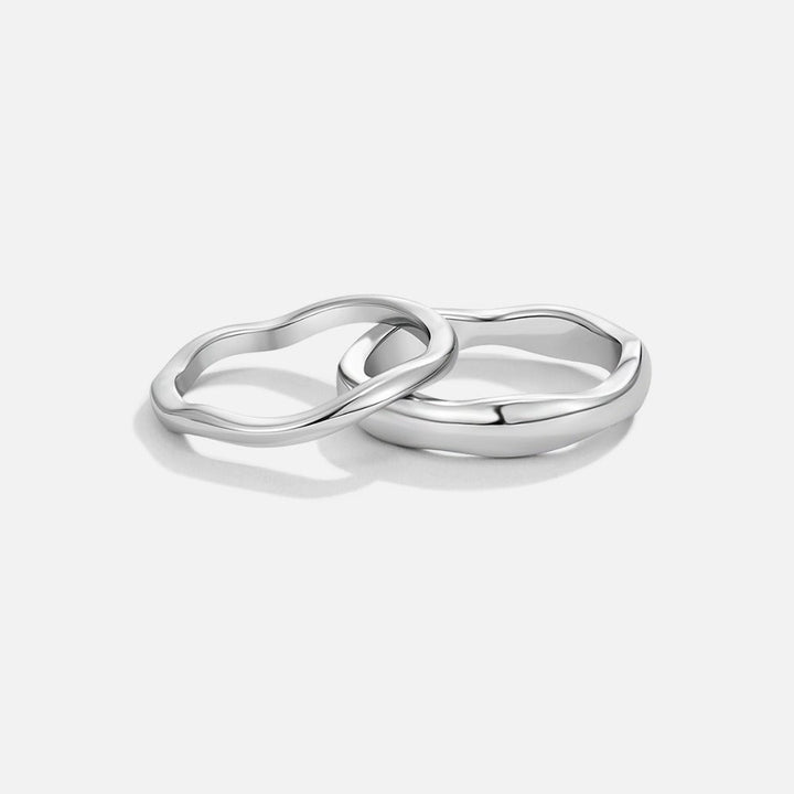 Bague argentée set Madison ondulée