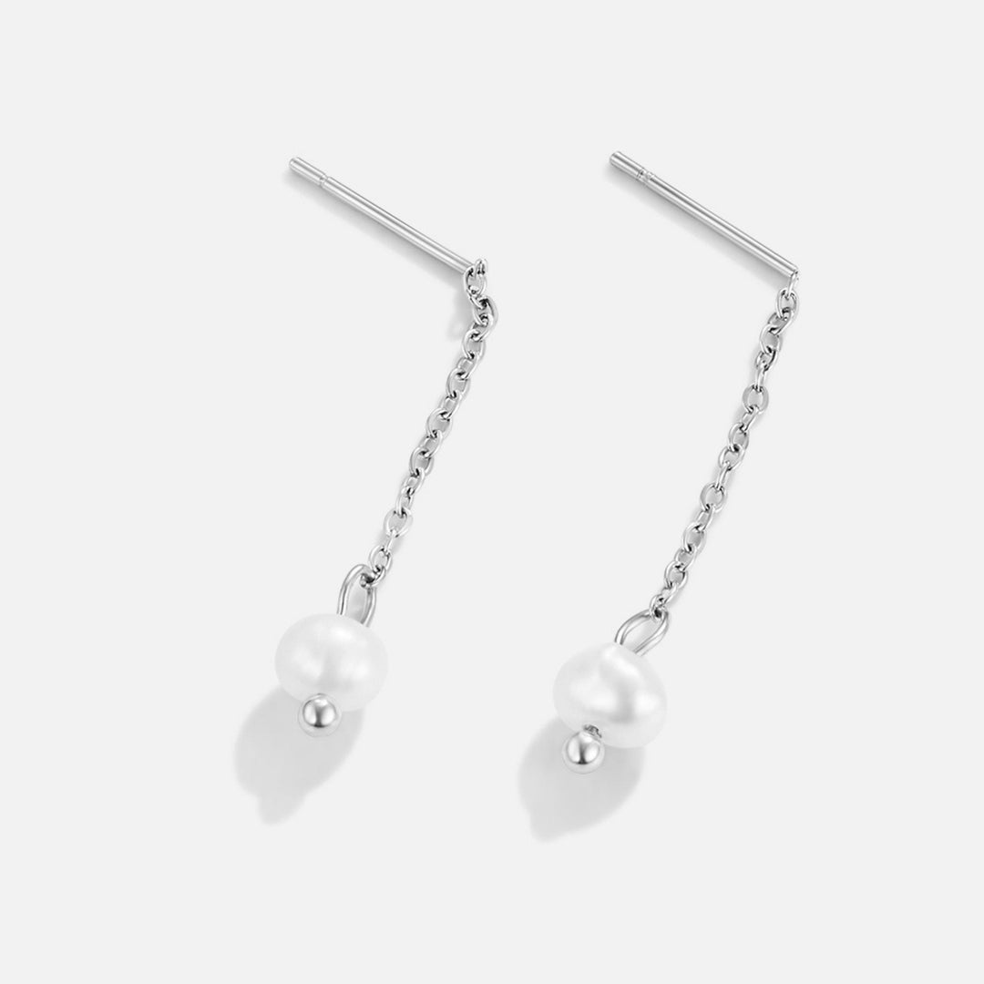 Boucles d’oreilles argentées Maria avec perle