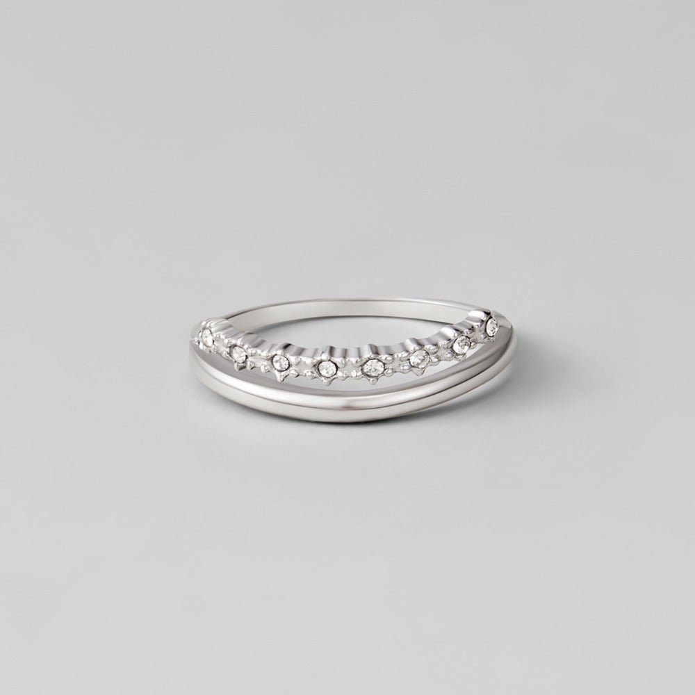Bague argentée Marissa blancs cristaux