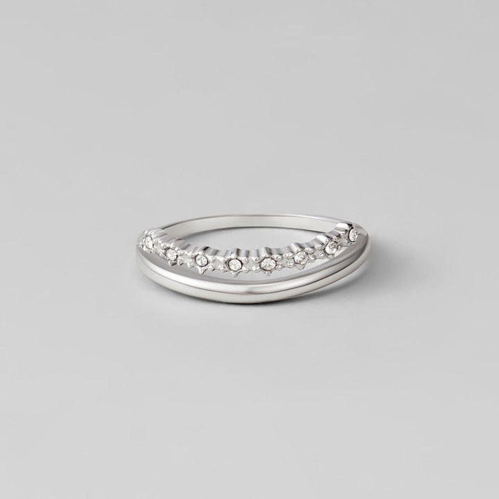 Bague argentée Marissa blancs cristaux