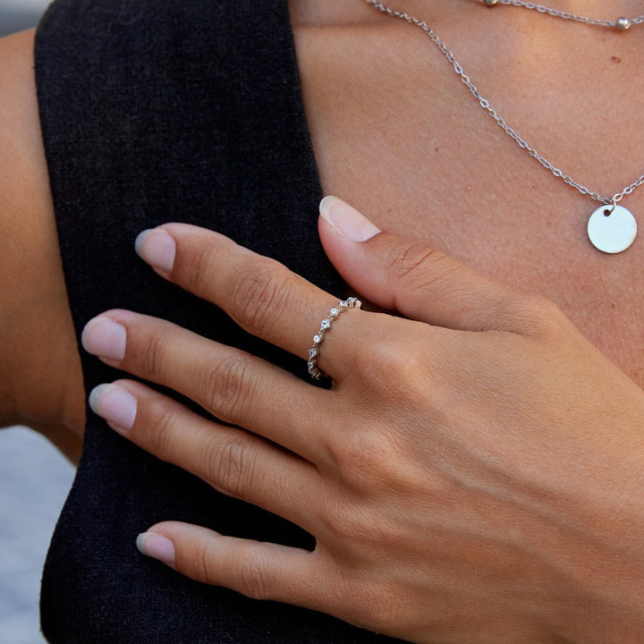 Bague argentée Milana cristal