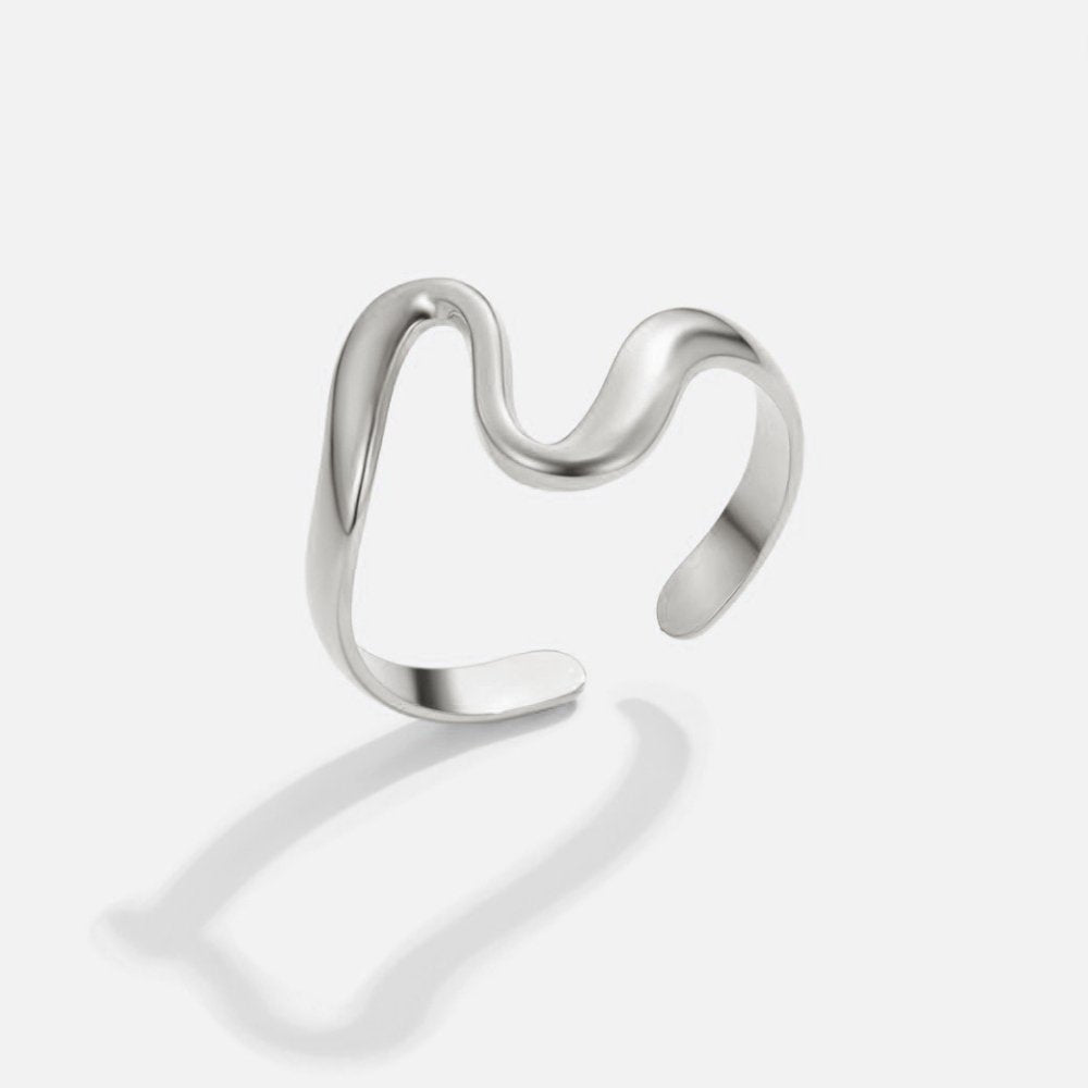 Bague argentée ondulée