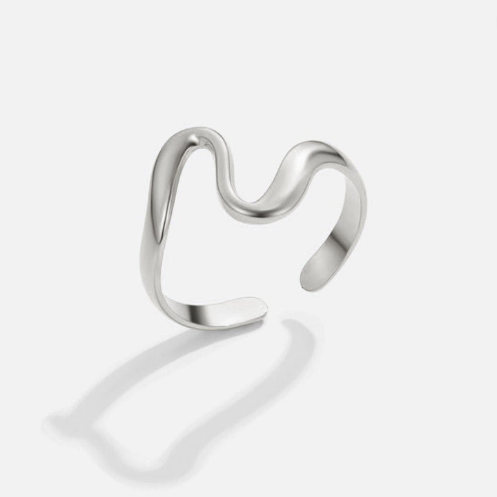 Bague argentée ondulée