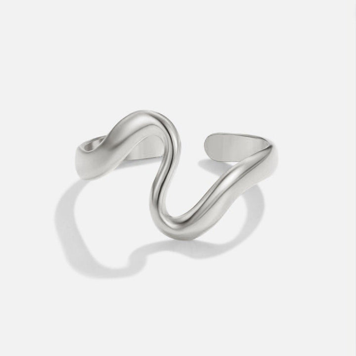 Bague argentée ondulée