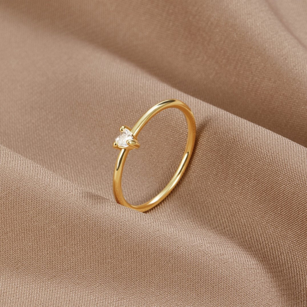 Bague petite amour cristal forme cœur
