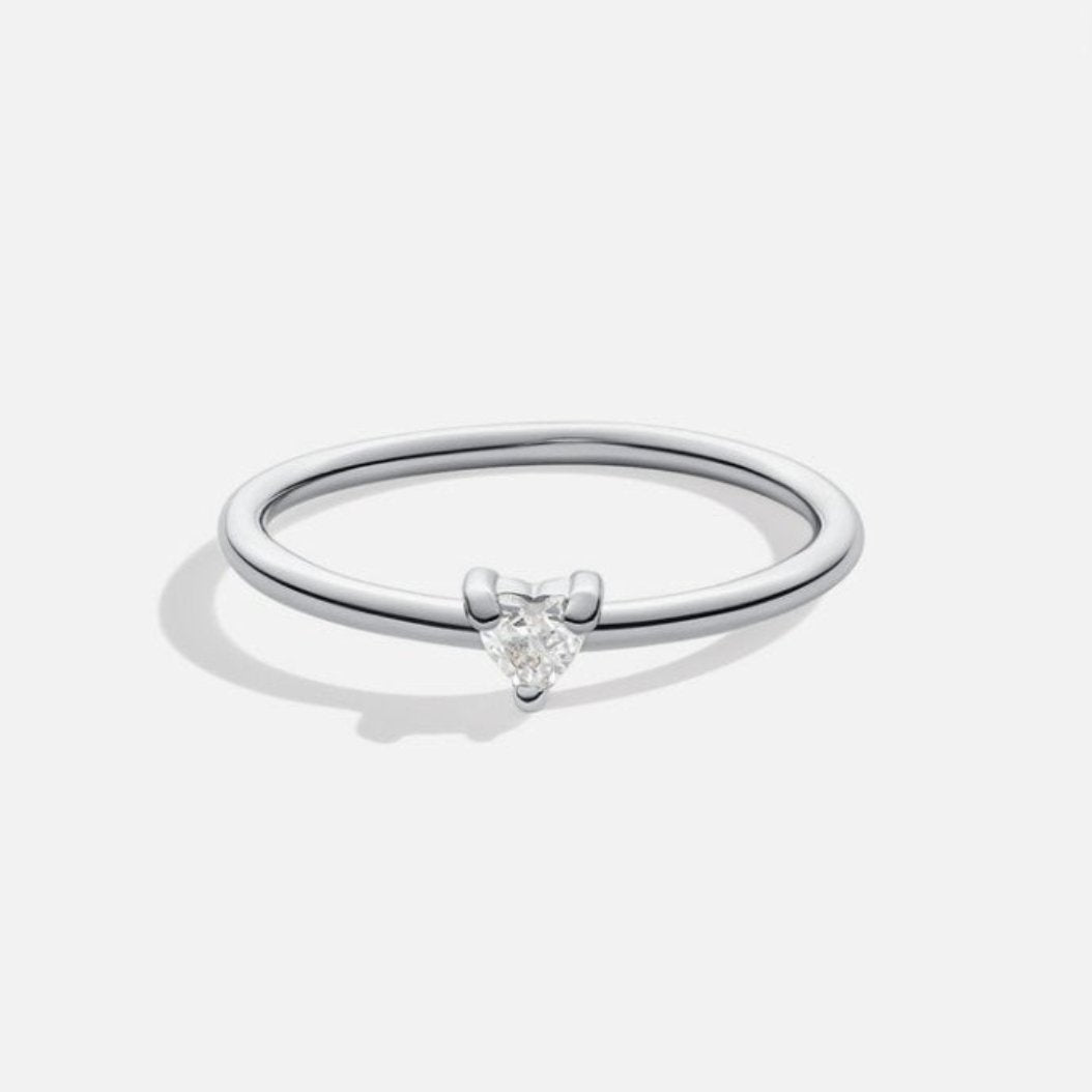 Bague petite amour cristal forme cœur