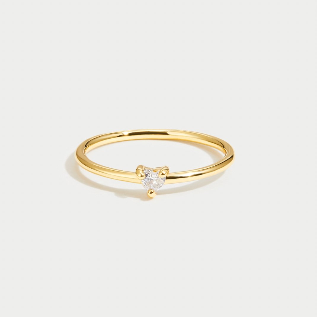 Bague petite amour cristal forme cœur