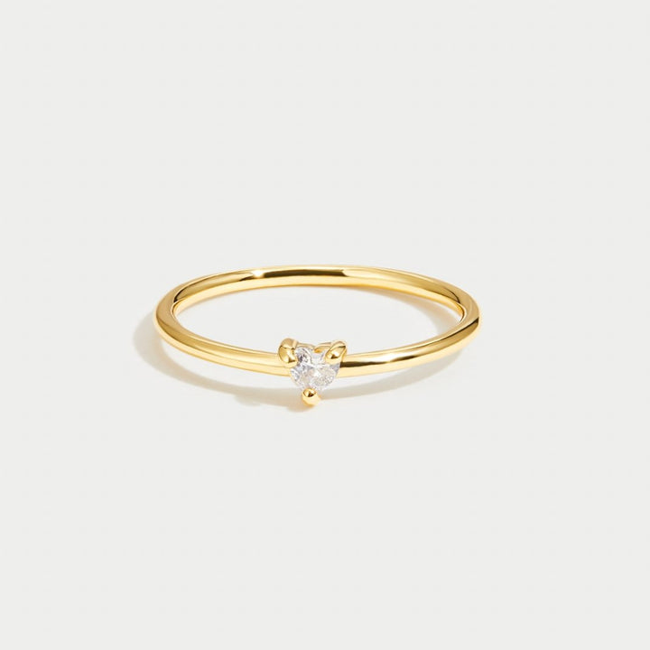 Bague petite amour cristal forme cœur